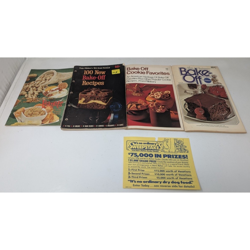 Vintage Pillsbury Cook off Bake off ‎ Cookbook Lot Dessets Cake Cookie Peanut
